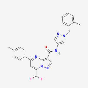 molecular formula C26H22F2N6O B3483087 7-(difluoromethyl)-N-[1-(2-methylbenzyl)-1H-pyrazol-4-yl]-5-(4-methylphenyl)pyrazolo[1,5-a]pyrimidine-3-carboxamide 