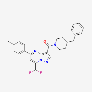 molecular formula C27H26F2N4O B3483093 3-[(4-benzyl-1-piperidinyl)carbonyl]-7-(difluoromethyl)-5-(4-methylphenyl)pyrazolo[1,5-a]pyrimidine 