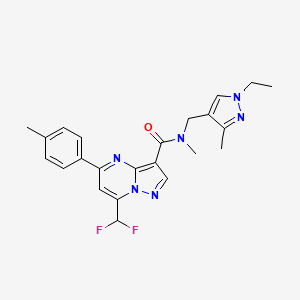 molecular formula C23H24F2N6O B3483101 7-(difluoromethyl)-N-[(1-ethyl-3-methyl-1H-pyrazol-4-yl)methyl]-N-methyl-5-(4-methylphenyl)pyrazolo[1,5-a]pyrimidine-3-carboxamide 