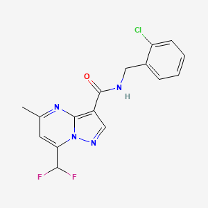 molecular formula C16H13ClF2N4O B3483102 N-(2-chlorobenzyl)-7-(difluoromethyl)-5-methylpyrazolo[1,5-a]pyrimidine-3-carboxamide 