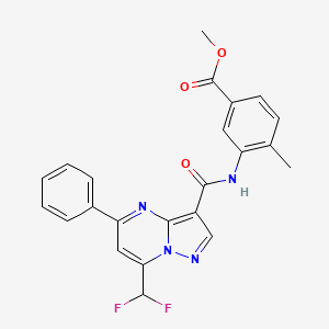 molecular formula C23H18F2N4O3 B3483110 methyl 3-({[7-(difluoromethyl)-5-phenylpyrazolo[1,5-a]pyrimidin-3-yl]carbonyl}amino)-4-methylbenzoate 