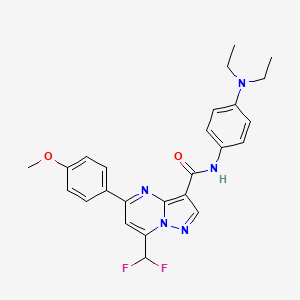 molecular formula C25H25F2N5O2 B3483120 N-[4-(diethylamino)phenyl]-7-(difluoromethyl)-5-(4-methoxyphenyl)pyrazolo[1,5-a]pyrimidine-3-carboxamide 