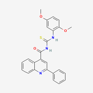 molecular formula C25H21N3O3S B3483138 N-{[(2,5-dimethoxyphenyl)amino]carbonothioyl}-2-phenyl-4-quinolinecarboxamide 