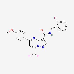 molecular formula C22H17F3N4O2 B3483140 7-(difluoromethyl)-N-(2-fluorobenzyl)-5-(4-methoxyphenyl)pyrazolo[1,5-a]pyrimidine-3-carboxamide 