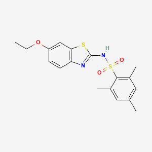 molecular formula C18H20N2O3S2 B3483146 N-(6-ethoxy-1,3-benzothiazol-2-yl)-2,4,6-trimethylbenzenesulfonamide 