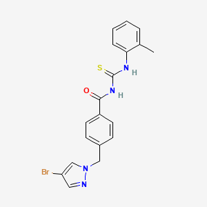 molecular formula C19H17BrN4OS B3483169 4-[(4-bromo-1H-pyrazol-1-yl)methyl]-N-{[(2-methylphenyl)amino]carbonothioyl}benzamide 