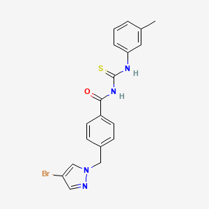 4-[(4-bromo-1H-pyrazol-1-yl)methyl]-N-{[(3-methylphenyl)amino]carbonothioyl}benzamide