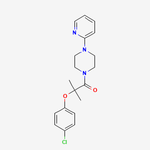molecular formula C19H22ClN3O2 B3483180 1-[2-(4-chlorophenoxy)-2-methylpropanoyl]-4-(2-pyridinyl)piperazine 
