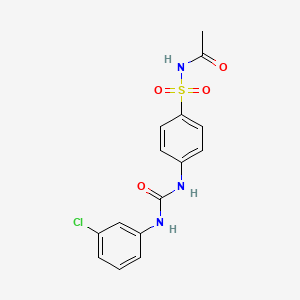 molecular formula C15H14ClN3O4S B3483196 N-{[4-({[(3-chlorophenyl)amino]carbonyl}amino)phenyl]sulfonyl}acetamide 