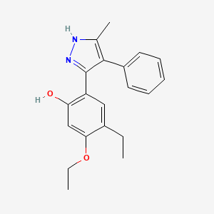 molecular formula C20H22N2O2 B3483203 5-ethoxy-4-ethyl-2-(5-methyl-4-phenyl-1H-pyrazol-3-yl)phenol CAS No. 385401-42-3