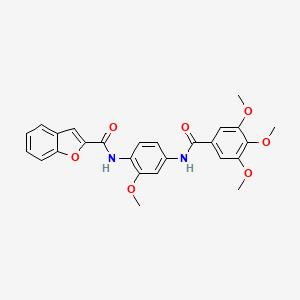 molecular formula C26H24N2O7 B3483260 N-{2-methoxy-4-[(3,4,5-trimethoxybenzoyl)amino]phenyl}-1-benzofuran-2-carboxamide 