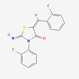 molecular formula C16H10F2N2OS B3483271 5-(2-fluorobenzylidene)-3-(2-fluorophenyl)-2-imino-1,3-thiazolidin-4-one 