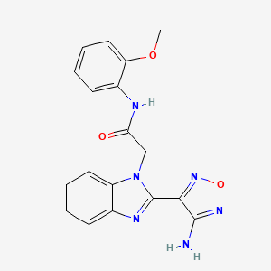 molecular formula C18H16N6O3 B3483277 2-[2-(4-amino-1,2,5-oxadiazol-3-yl)-1H-benzimidazol-1-yl]-N-(2-methoxyphenyl)acetamide 