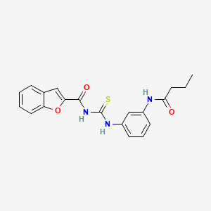 molecular formula C20H19N3O3S B3483292 N-({[3-(butyrylamino)phenyl]amino}carbonothioyl)-1-benzofuran-2-carboxamide 