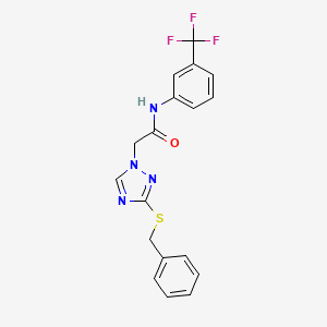 molecular formula C18H15F3N4OS B3483294 2-[3-(benzylthio)-1H-1,2,4-triazol-1-yl]-N-[3-(trifluoromethyl)phenyl]acetamide 