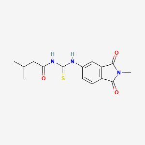 molecular formula C15H17N3O3S B3483300 3-methyl-N-{[(2-methyl-1,3-dioxo-2,3-dihydro-1H-isoindol-5-yl)amino]carbonothioyl}butanamide 