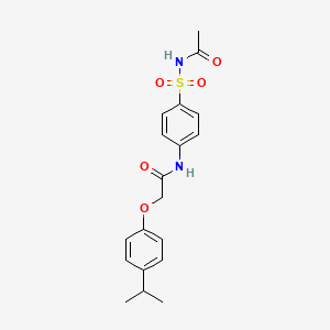 molecular formula C19H22N2O5S B3483320 N-{4-[(acetylamino)sulfonyl]phenyl}-2-(4-isopropylphenoxy)acetamide 