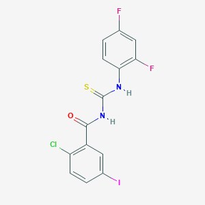 molecular formula C14H8ClF2IN2OS B3483323 2-chloro-N-{[(2,4-difluorophenyl)amino]carbonothioyl}-5-iodobenzamide 