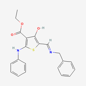 ethyl 2-anilino-5-[(benzylamino)methylene]-4-oxo-4,5-dihydro-3-thiophenecarboxylate