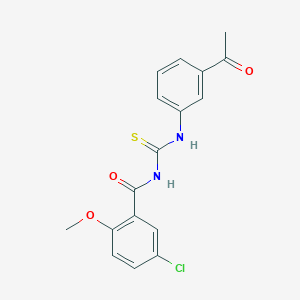 molecular formula C17H15ClN2O3S B3483339 N-{[(3-acetylphenyl)amino]carbonothioyl}-5-chloro-2-methoxybenzamide 