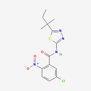 molecular formula C14H15ClN4O3S B3483351 5-chloro-N-[5-(1,1-dimethylpropyl)-1,3,4-thiadiazol-2-yl]-2-nitrobenzamide 