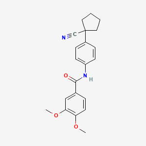 molecular formula C21H22N2O3 B3483363 N-[4-(1-cyanocyclopentyl)phenyl]-3,4-dimethoxybenzamide 