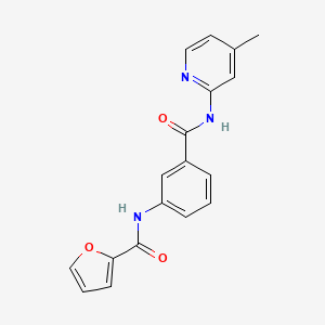 molecular formula C18H15N3O3 B3483376 N-(3-{[(4-methyl-2-pyridinyl)amino]carbonyl}phenyl)-2-furamide 