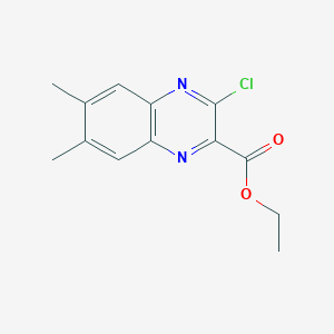 molecular formula C13H13ClN2O2 B3483383 ethyl 3-chloro-6,7-dimethyl-2-quinoxalinecarboxylate 