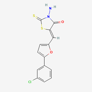 molecular formula C14H9ClN2O2S2 B3483407 3-amino-5-{[5-(3-chlorophenyl)-2-furyl]methylene}-2-thioxo-1,3-thiazolidin-4-one 