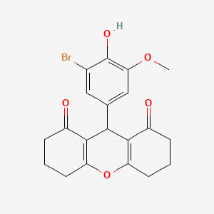 molecular formula C20H19BrO5 B3483410 9-(3-bromo-4-hydroxy-5-methoxyphenyl)-3,4,5,6,7,9-hexahydro-1H-xanthene-1,8(2H)-dione 
