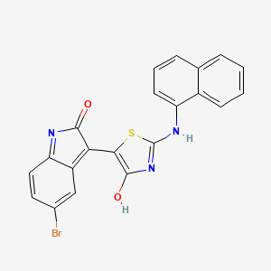5-bromo-3-[2-(1-naphthylimino)-4-oxo-1,3-thiazolidin-5-ylidene]-1,3-dihydro-2H-indol-2-one