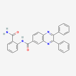 molecular formula C28H20N4O2 B3483437 N-[2-(aminocarbonyl)phenyl]-2,3-diphenyl-6-quinoxalinecarboxamide 