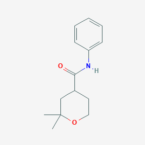 molecular formula C14H19NO2 B3483445 2,2-dimethyl-N-phenyltetrahydro-2H-pyran-4-carboxamide 