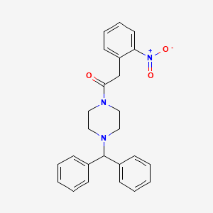 molecular formula C25H25N3O3 B3483455 1-(diphenylmethyl)-4-[(2-nitrophenyl)acetyl]piperazine 