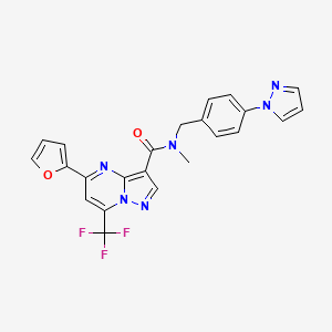 molecular formula C23H17F3N6O2 B3483477 5-(2-furyl)-N-methyl-N-[4-(1H-pyrazol-1-yl)benzyl]-7-(trifluoromethyl)pyrazolo[1,5-a]pyrimidine-3-carboxamide 