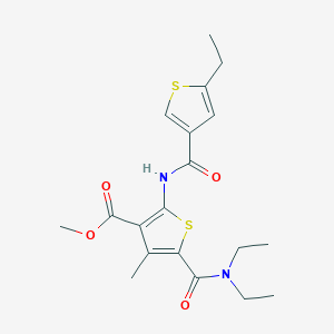 molecular formula C19H24N2O4S2 B3483490 methyl 5-[(diethylamino)carbonyl]-2-{[(5-ethyl-3-thienyl)carbonyl]amino}-4-methyl-3-thiophenecarboxylate 
