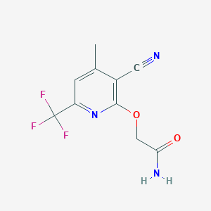 molecular formula C10H8F3N3O2 B3483502 2-{[3-cyano-4-methyl-6-(trifluoromethyl)-2-pyridinyl]oxy}acetamide 