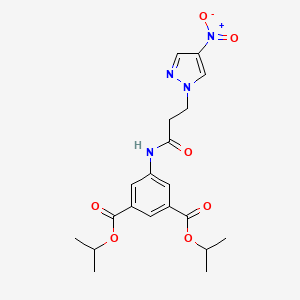 molecular formula C20H24N4O7 B3483514 diisopropyl 5-{[3-(4-nitro-1H-pyrazol-1-yl)propanoyl]amino}isophthalate 