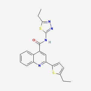 molecular formula C20H18N4OS2 B3483517 N-(5-ethyl-1,3,4-thiadiazol-2-yl)-2-(5-ethyl-2-thienyl)-4-quinolinecarboxamide 