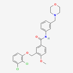 molecular formula C26H26Cl2N2O4 B3483529 3-[(2,3-dichlorophenoxy)methyl]-4-methoxy-N-[3-(4-morpholinylmethyl)phenyl]benzamide 