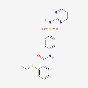 molecular formula C19H18N4O3S2 B3483578 2-(ethylthio)-N-{4-[(2-pyrimidinylamino)sulfonyl]phenyl}benzamide 