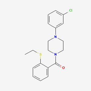 molecular formula C19H21ClN2OS B3483595 1-(3-chlorophenyl)-4-[2-(ethylthio)benzoyl]piperazine 