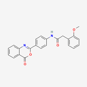 molecular formula C23H18N2O4 B3483612 2-(2-methoxyphenyl)-N-[4-(4-oxo-4H-3,1-benzoxazin-2-yl)phenyl]acetamide 