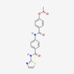 molecular formula C19H15N3O4S B3483619 4-[({4-[(1,3-thiazol-2-ylamino)carbonyl]phenyl}amino)carbonyl]phenyl acetate 