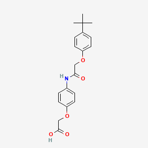 molecular formula C20H23NO5 B3483629 (4-{[(4-tert-butylphenoxy)acetyl]amino}phenoxy)acetic acid 