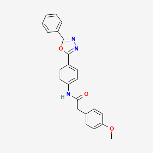 molecular formula C23H19N3O3 B3483637 2-(4-methoxyphenyl)-N-[4-(5-phenyl-1,3,4-oxadiazol-2-yl)phenyl]acetamide 