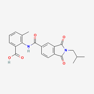molecular formula C21H20N2O5 B3483643 2-{[(2-isobutyl-1,3-dioxo-2,3-dihydro-1H-isoindol-5-yl)carbonyl]amino}-3-methylbenzoic acid 
