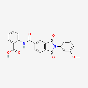 molecular formula C23H16N2O6 B3483651 2-({[2-(3-methoxyphenyl)-1,3-dioxo-2,3-dihydro-1H-isoindol-5-yl]carbonyl}amino)benzoic acid 