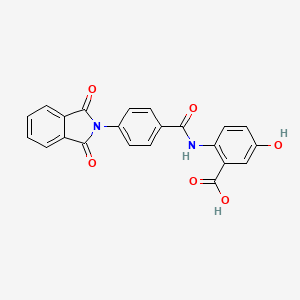 molecular formula C22H14N2O6 B3483653 2-{[4-(1,3-dioxo-1,3-dihydro-2H-isoindol-2-yl)benzoyl]amino}-5-hydroxybenzoic acid 
