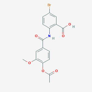 molecular formula C17H14BrNO6 B3483684 2-{[4-(acetyloxy)-3-methoxybenzoyl]amino}-5-bromobenzoic acid 